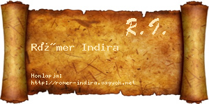 Römer Indira névjegykártya